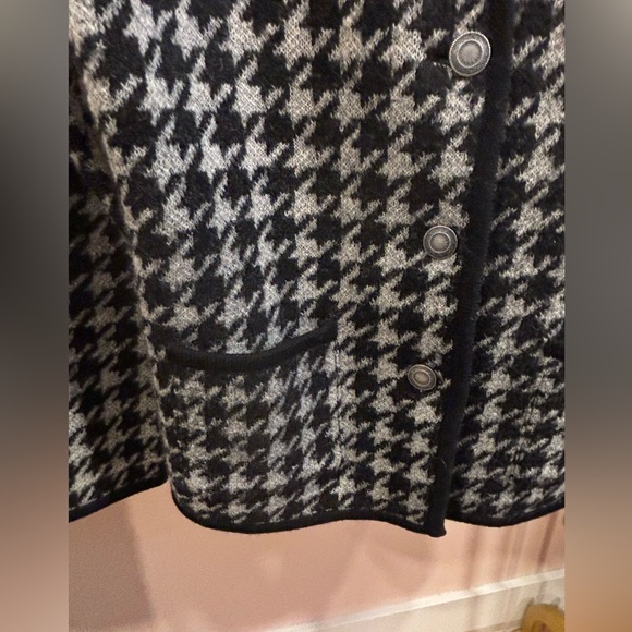 Appleseed Womens 8 Black White Houndstooth Plaid jacket/blazed - Picture 5 of 7